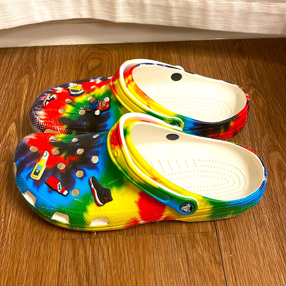 Rainbow Crocs with Jibbitz